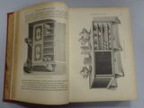 an open book with a picture of a cabinet and a horse