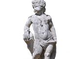 statue of a boy with a bird in his hand