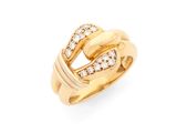 une bague en or jaune avec des diamants sur fond blanc