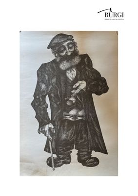 une vieille photo d'un homme déguisé en pirate, tenant un pistolet
