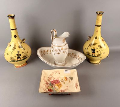 Varia : Paire de gourdes en faïence jaune (accidents et manq…