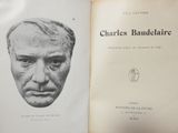 an open book with a drawing of a man ' s face on it