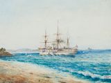 une image représentant un tableau d'un navire en mer