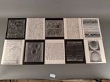 a picture of a wall with many different types of artwork