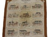 a picture of a scarf with pictures of horses and carriages on it