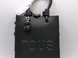 Sac cabas Louis Vus en cuir noir avec finitions argentées