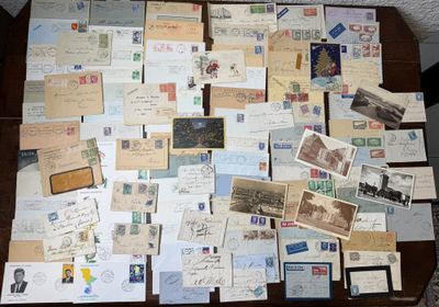 a table with many different types of postcards on it