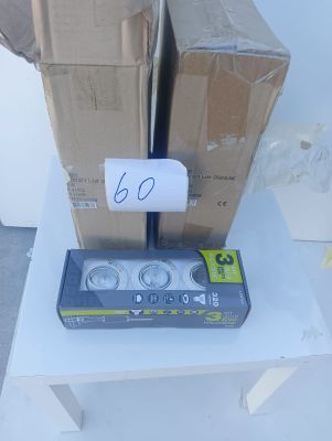 a box and a box on a table with a sign on it