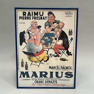 une photo d'une affiche représentant un homme et une femme assis sur une chaise