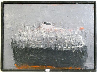 an image of a painting of a boat in a body of water