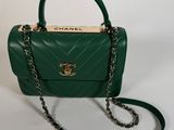 chanel green quilted leather handbag with gold hardware