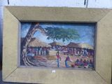 une photo d'un tableau représentant des habitants d'un village