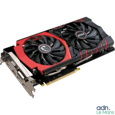 a close up of a red and black graphics card on a white background