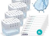 six paquets de purificateurs d'eau Aquaflow accompagnés de 8 sachets de cartouche filtrante