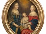 an image of a painting of a woman holding a baby in her lap