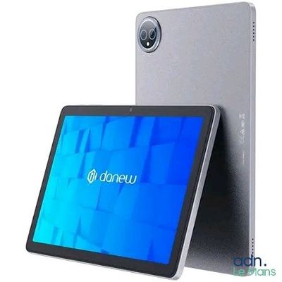 un gros plan d'une tablette posée sur une table