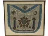 an image of a picture of a masonic apron with a star and moon