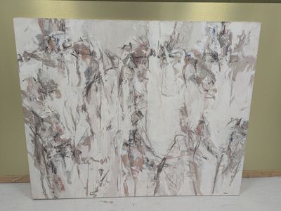 une peinture d'un groupe de personnes sur un mur