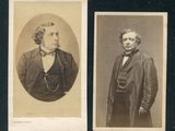 deux vieilles photos en noir et blanc représentant deux hommes en tenue de cérémonie