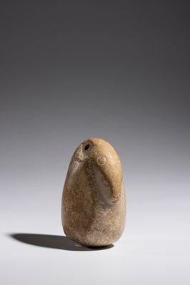 POIDS AVIFORME Pierre beige H. 9 , 7 cm ; 546 gr