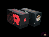 two boxes that are sitting side by side on a black background