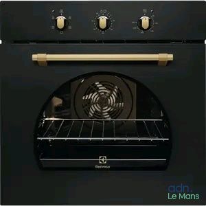 La porte du four est ouverte pour permettre de voir l'intérieur du four.