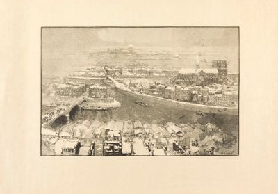 Auguste Lepère (1849-1918) Paris sous la neige, vu du haut d…
