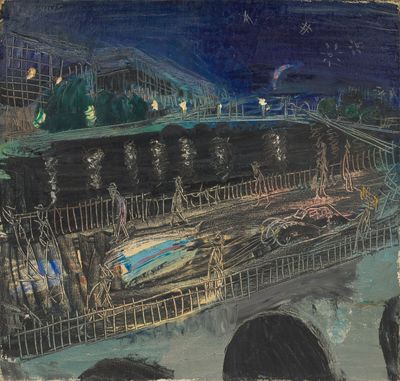 BENT GALATIUS (1922-2003) Paysage nocturne, 1953 - Photo 1