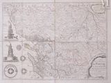 an old map of the country of france with a compass on it