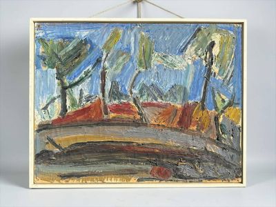an image of a painting hanging on the wall of a room