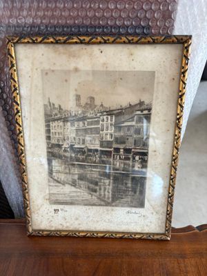 A. Desponse - "Verdun, vieille maison en 1916", lithographie…