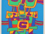 an image of a picture of a colorful painting on a blue background