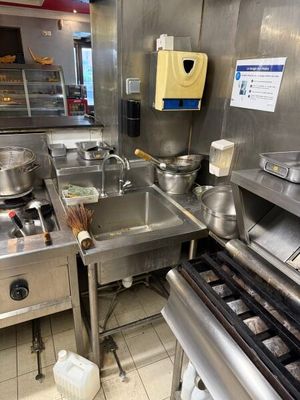 une cuisine équipée d'une cuisinière, d'un évier, d'une plaque de cuisson et d'autres appareils électroménagers