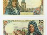 two different bank notes with a portrait of a man and a woman