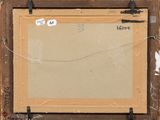 an old picture of a picture frame with a tag on it