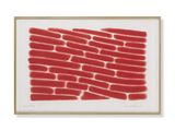 a painting of red bricks on a white background