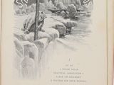 an old book with a picture of a man sitting on a rock
