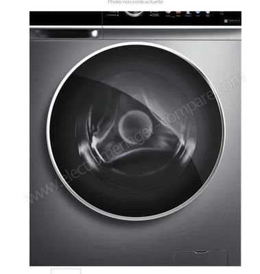 a washing machine with the front door open and the front door open