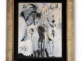 an image of a painting of a skeleton in a gold frame