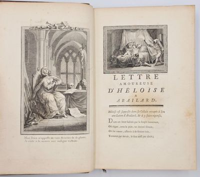 un livre ouvert sur lequel figure l'image d'une femme assise sur un lit