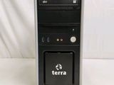 a black computer tower with a logo on it