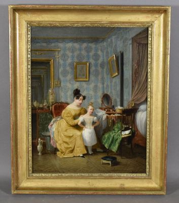 an image of a painting of a woman and a child in a room