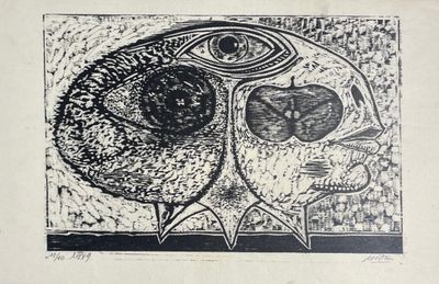 une image représentant un dessin en noir et blanc d'un œil et d'un oiseau