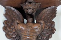 Paire de consoles d'appliques d'angle en bois naturel sculpt… (photo 3)