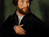 un tableau représentant un homme barbu coiffé d'un chapeau noir