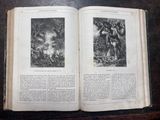 two pages of an old book on a table