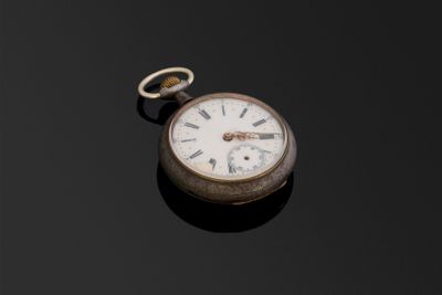 Montre à cylindre en acier. D. 46mm.