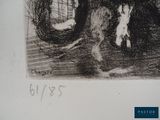 a black and white drawing of a dog and a cat