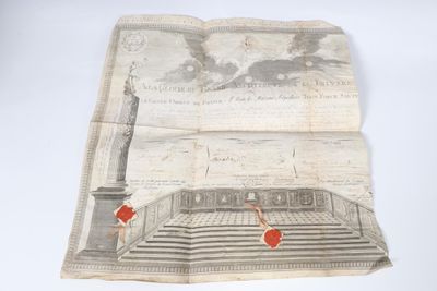 FRANC MACONNERIE Diplôme sur parchemin du Grand Orient de Fr…