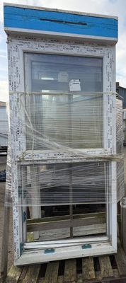 a small window that is sitting on a pallet